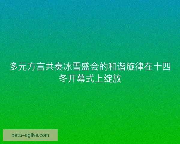 多元方言共奏冰雪盛会的和谐旋律在十四冬开幕式上绽放