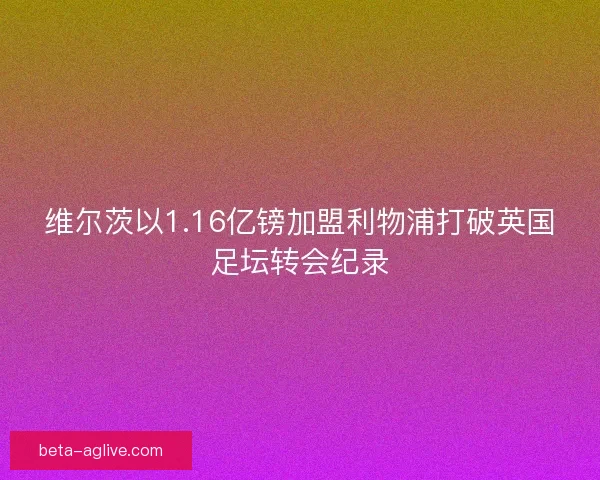 维尔茨以1.16亿镑加盟利物浦打破英国足坛转会纪录